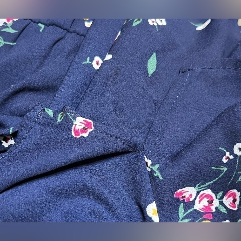 SEREIN Navy Floral Women’s Dress Size L - Picture 9 of 14